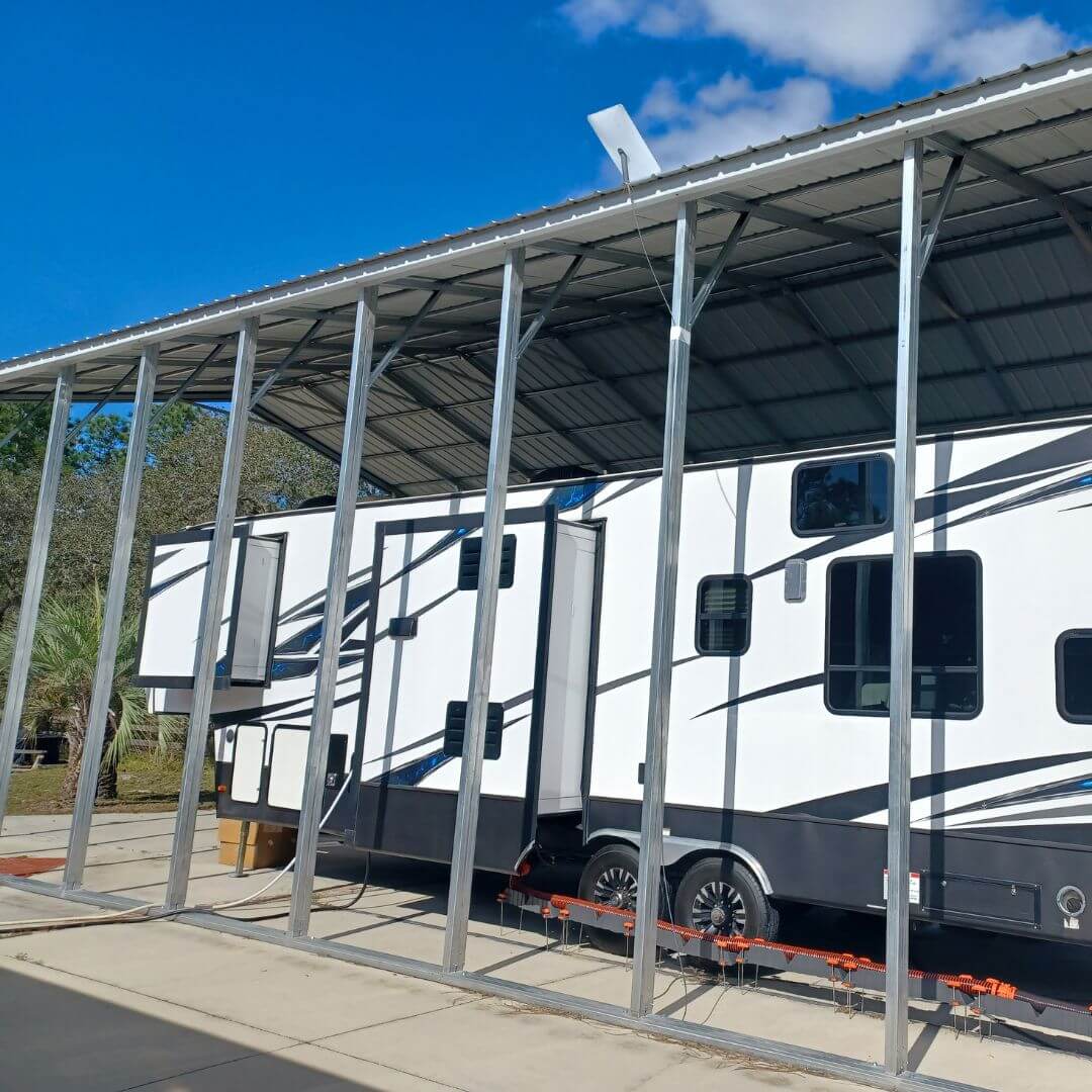Steel RV covers in Georgia—carport shelter