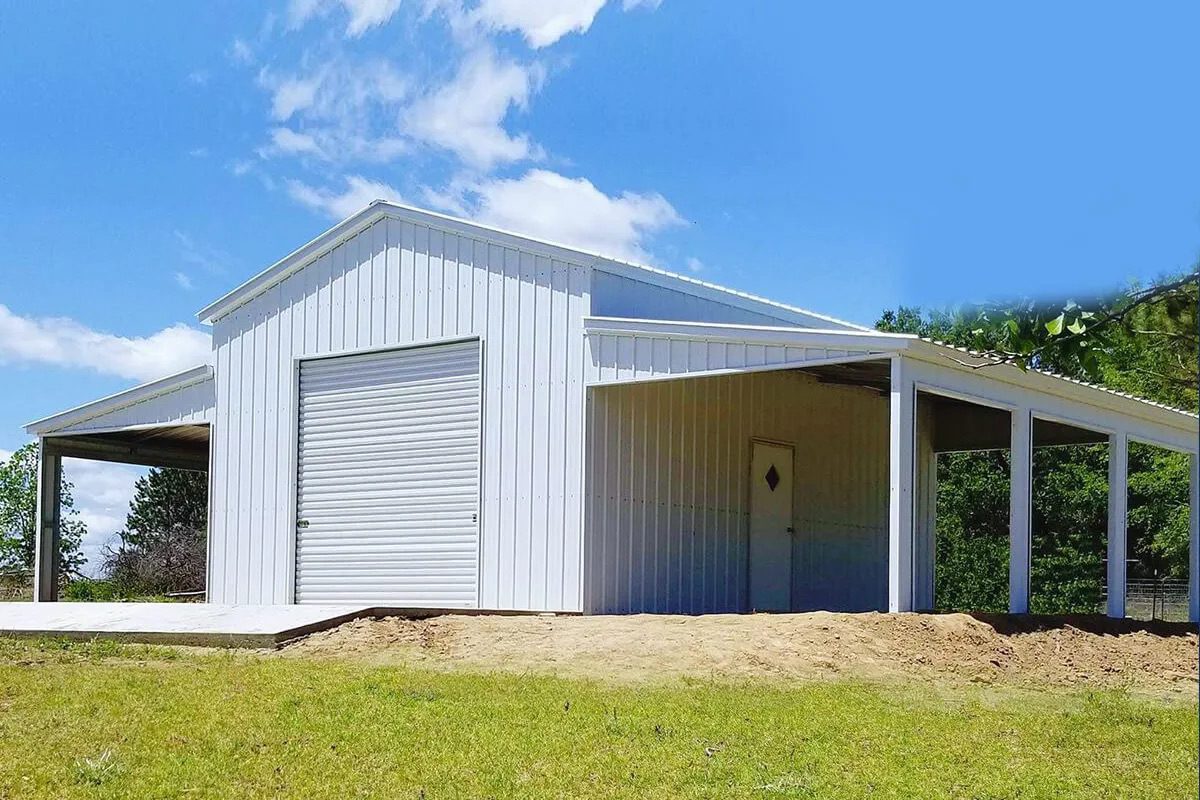 Custom metal garage building in Georgia by Two Way Buildings