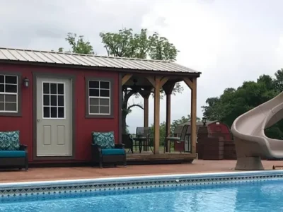 Custom portable building pool house delivered in Waycross GA