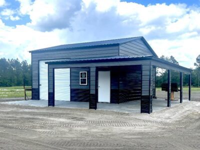 metal garage with one roll up door and lean to Waycross Ga