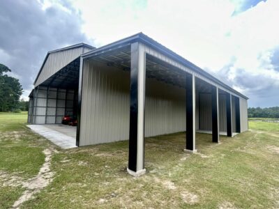 Custom metal building installed for blueberry farm in Waycross, Georgia by Two Way Buildings
