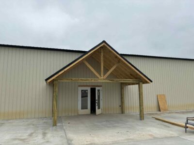 Metal building loft construction inside warehouse billiard