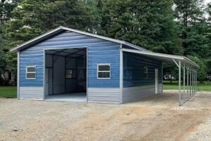 Metal two car garage in Waycross Georgia for sale at two way buildings