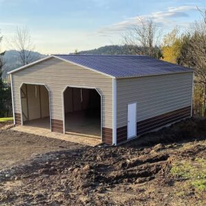 Metal two car garage in Waycross Georgia for sale at two way buildings